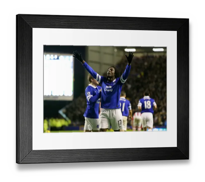 Framed Print : Romelu Lukaku's Brace: Everton Crushes Stoke City 4-0 (30-11-2013) Framed Print : Romelu Lukaku's Brace: Everton Crushes Stoke City 4-0 (30-11-2013)