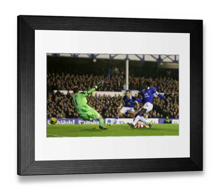 Framed Print : Everton's Romelu Lukaku Nets Fourth Goal in Dominant 4-0 Win Over Stoke City at Goodison Park