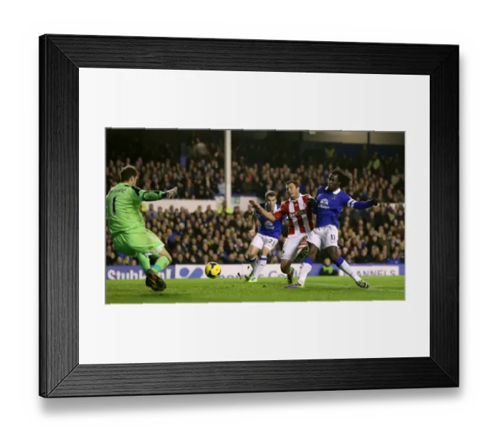 Framed Print : Everton's Romelu Lukaku Scores Brace in 4-0 Crush of Stoke City (30-11-2013) Framed Print : Everton's Romelu Lukaku Scores Brace in 4-0 Crush of Stoke City (30-11-2013)