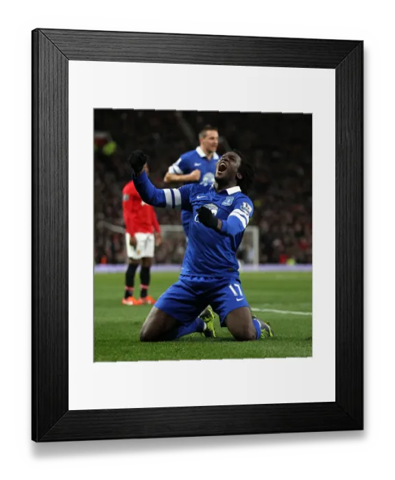 Framed Print : Lukaku's Jubilation: Everton's 1-0 Victory Over Manchester United at Old Trafford (December 4, 2013) - Lukaku Celebrates Oviedo's Game-Winning Goal