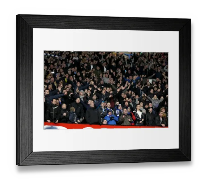 Framed Print : Everton's Glory: Manchester United 0-1 Everton - Thrilled Fans Celebrate at Old Trafford (December 4, 2013, Barclays Premier League) Framed Print : Everton's Glory: Manchester United 0-1 Everton - Thrilled Fans Celebrate at Old Trafford (December 4, 2013, Barclays Premier League)