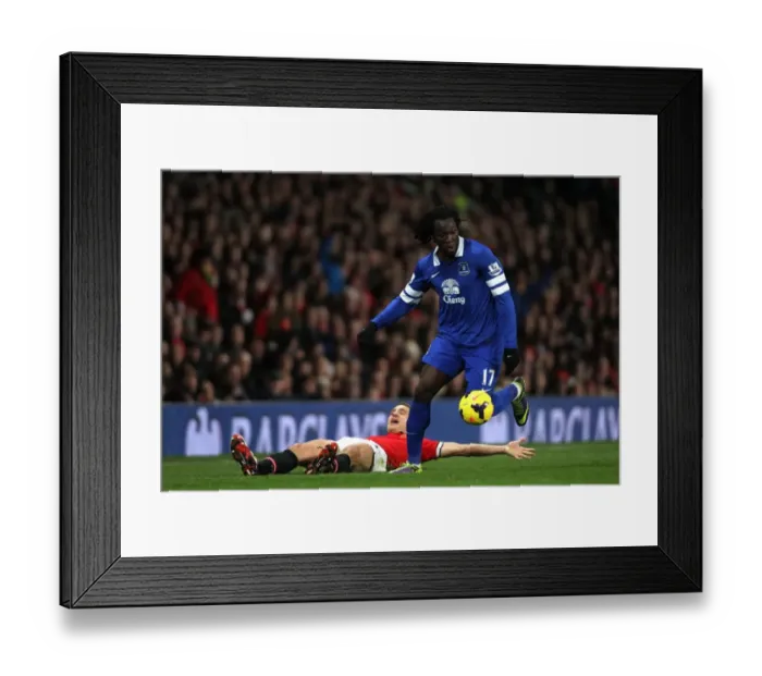 Framed Print : Lukaku's Triumph: Outmuscling Vidic (1-0) - Everton's Victory at Old Trafford Framed Print : Lukaku's Triumph: Outmuscling Vidic (1-0) - Everton's Victory at Old Trafford
