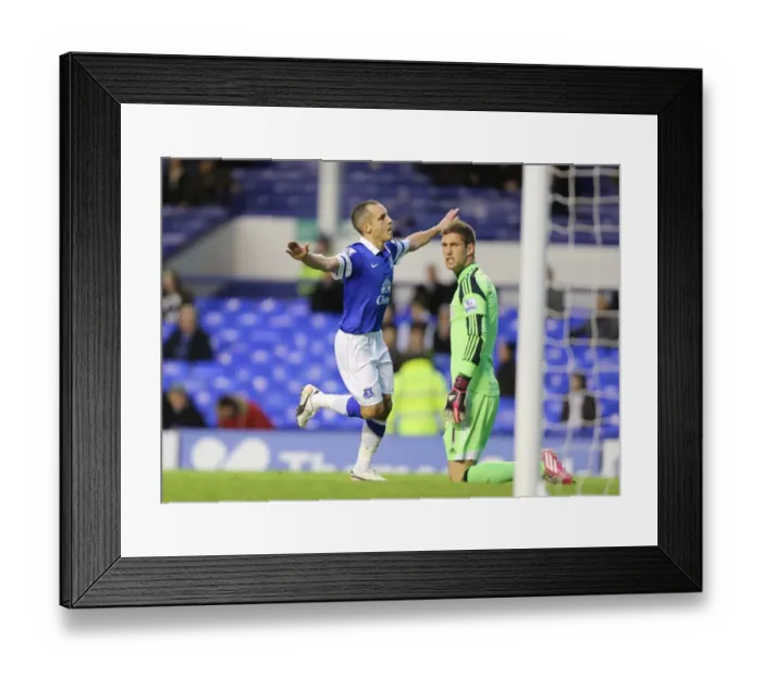 Framed Print : Osman's Strike: Everton's 4-1 Domination Over Fulham (14-12-2013) Framed Print : Osman's Strike: Everton's 4-1 Domination Over Fulham (14-12-2013)
