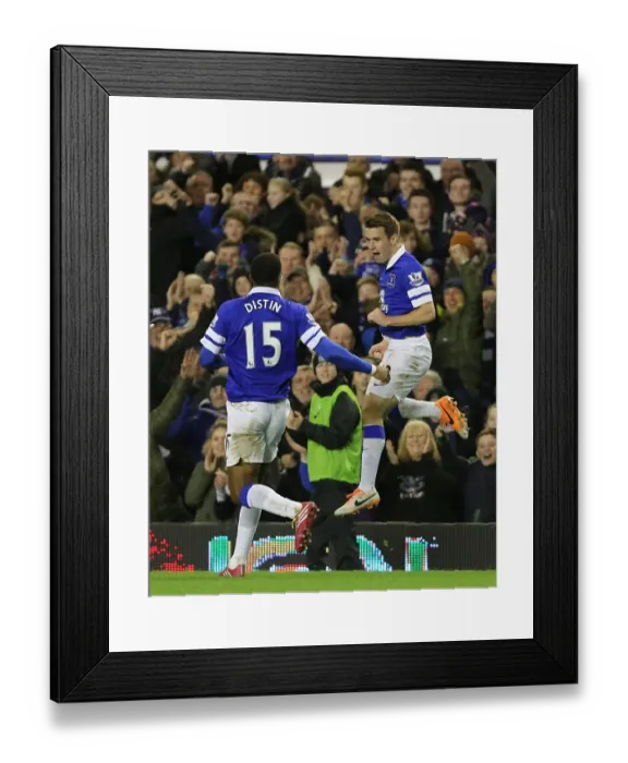 Framed Print : Seamus Coleman and Sylvain Distin: Everton's Unstoppable Duo Celebrate Second Goal Against Fulham (14-12-2013, Goodison Park) Framed Print : Seamus Coleman and Sylvain Distin: Everton's Unstoppable Duo Celebrate Second Goal Against Fulham (14-12-2013, Goodison Park)