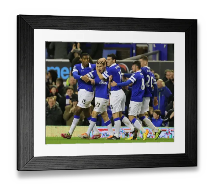 Framed Print : Everton's Double Dominance: Seamus Coleman's Brace Over Fulham (14-12-2013) Framed Print : Everton's Double Dominance: Seamus Coleman's Brace Over Fulham (14-12-2013)