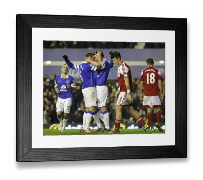 Framed Print : Everton's Triumph: Barry and Jagielka's Goal Celebration (4-1 vs Fulham, Barclays Premier League, Goodison Park, 14-12-2013) Framed Print : Everton's Triumph: Barry and Jagielka's Goal Celebration (4-1 vs Fulham, Barclays Premier League, Goodison Park, 14-12-2013)