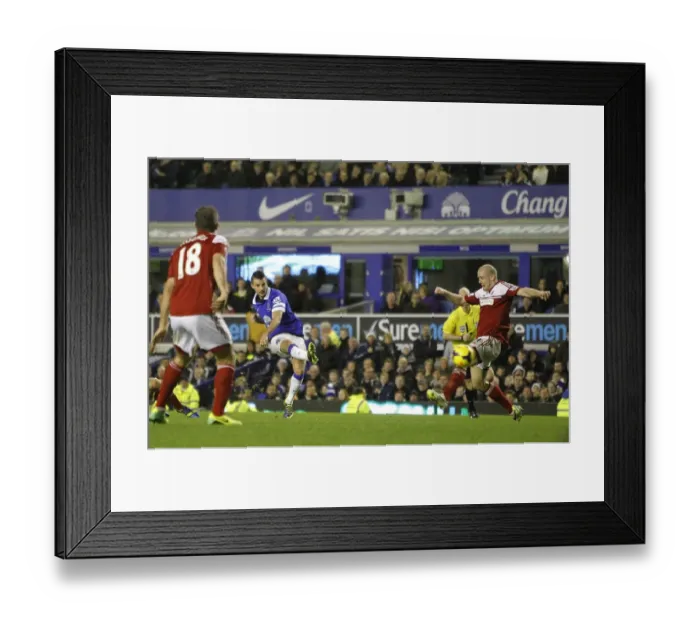 Framed Print : Mirallas Strikes: Everton's Crushing 4-1 Victory Over Fulham (December 14, 2013 - Goodison Park) Framed Print : Mirallas Strikes: Everton's Crushing 4-1 Victory Over Fulham (December 14, 2013 - Goodison Park)