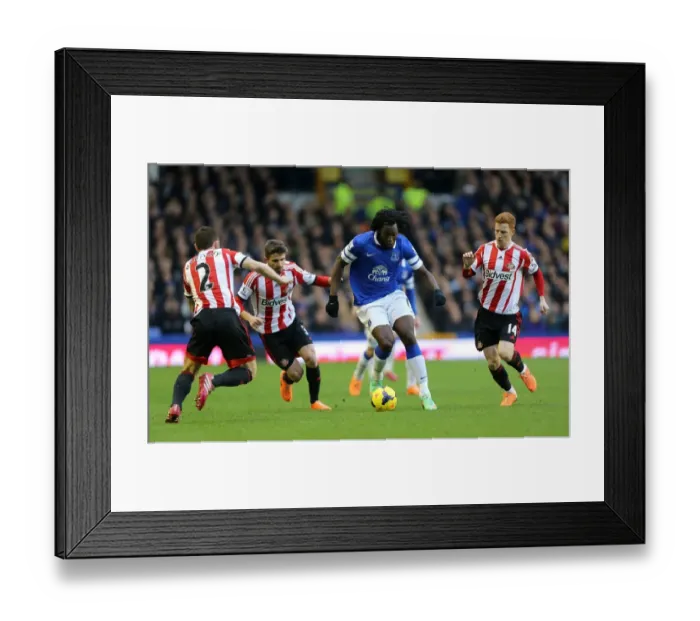 Framed Print : Lukaku vs Colback, Borini: Everton's Battle Against Sunderland in Premier League (Everton 0-1)