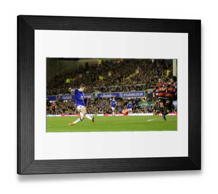 Framed Print : Seamus Coleman's Fourth Goal: Everton's 4-0 FA Cup Victory Over Queens Park Rangers (04-01-2014)
