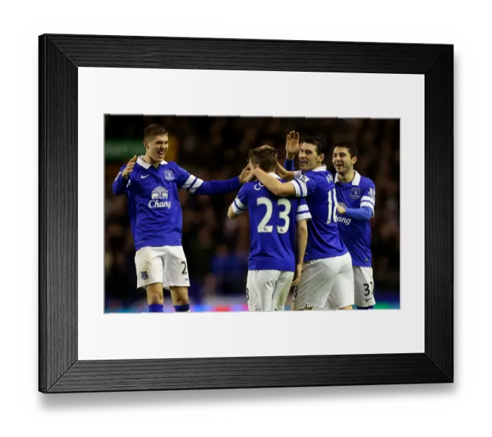 Framed Print : Seamus Coleman's Fourth Goal: Everton Crushes Queens Park Rangers 4-0 in FA Cup