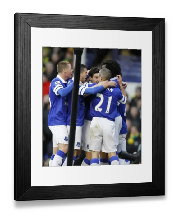 Framed Print : Gareth Barry Scores the Opener: Everton's 2-0 Win Against Norwich City (January 11, 2014, Barclays Premier League, Goodison Park) Framed Print : Gareth Barry Scores the Opener: Everton's 2-0 Win Against Norwich City (January 11, 2014, Barclays Premier League, Goodison Park)