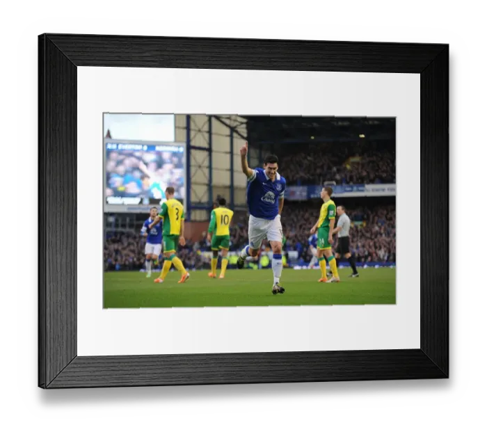Framed Print : Gareth Barry's Opener: Everton's Victory Over Norwich City (11-01-2014)