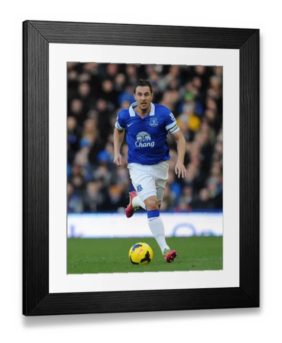 Framed Print : Phil Jagielka's Header: Everton's 2-0 Victory Over Norwich City (BPL 2013-14) at Goodison Park