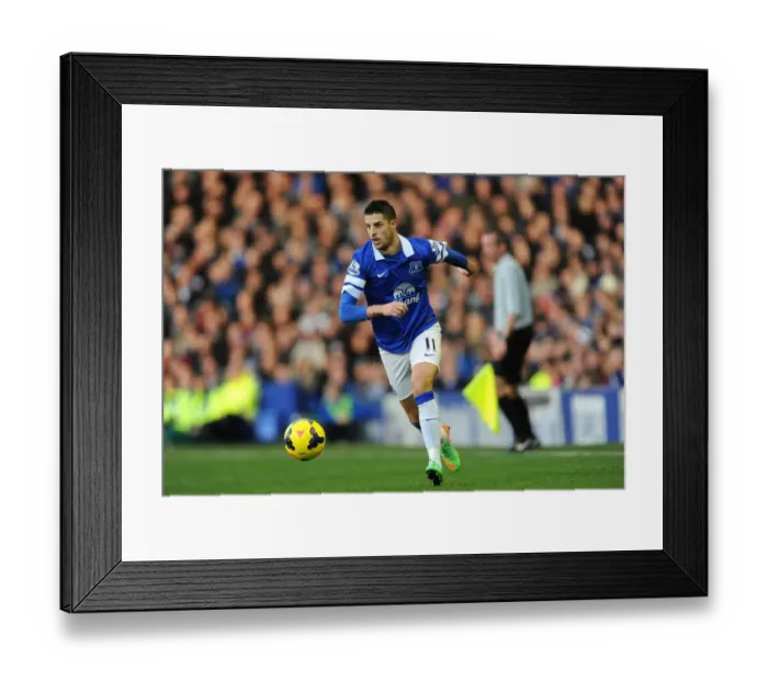 Framed Print : Mirallas Double: Everton's 2-0 Triumph Over Norwich City (11-01-2014, Goodison Park)