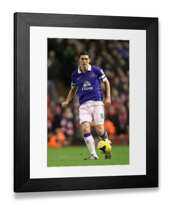 Framed Print : Gareth Barry Leads Everton's 4-0 Rout at Anfield in the Barclays Premier League