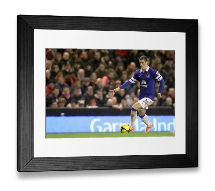 Framed Print : Ross Barkley Faces Liverpool: Everton's Disappointing 0-4 Defeat at Anfield (28-01-2014)