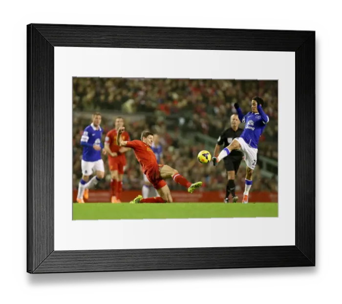 Framed Print : Steven Gerrard vs. Steven Pienaar: Intense Rivalry in the Liverpool-Everton Barclays Premier League Clash (January 28, 2014: Anfield) Framed Print : Steven Gerrard vs. Steven Pienaar: Intense Rivalry in the Liverpool-Everton Barclays Premier League Clash (January 28, 2014: Anfield)