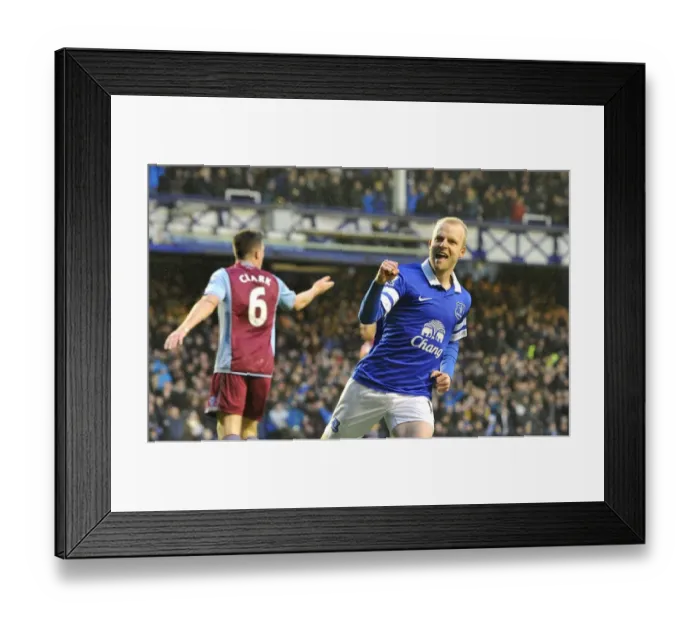 Framed Print : Steven Naismith's Stunner: Everton's Winning Goal Against Aston Villa (01-02-2014)