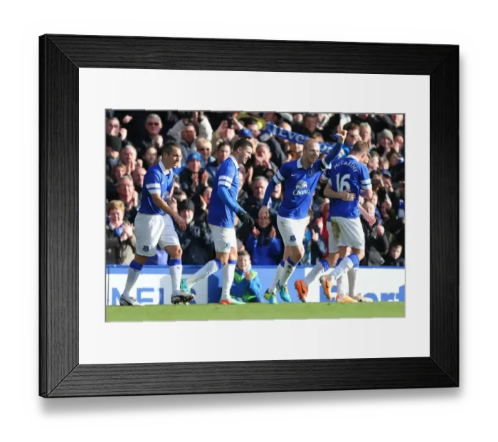 Framed Print : Everton's Steven Naismith Celebrates FA Cup Goal Against Swansea City (16-02-2014) Framed Print : Everton's Steven Naismith Celebrates FA Cup Goal Against Swansea City (16-02-2014)