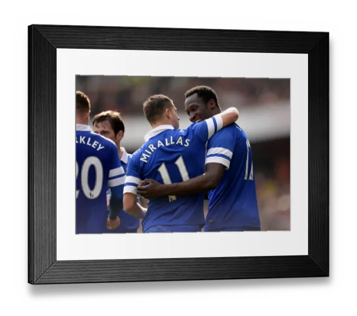 Framed Print : Romelu Lukaku's First FA Cup Goal: Everton's Celebration vs. Arsenal at Emirates Stadium (08-03-2014) Framed Print : Romelu Lukaku's First FA Cup Goal: Everton's Celebration vs. Arsenal at Emirates Stadium (08-03-2014)