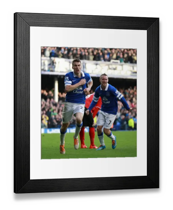 Framed Print : Seamus Coleman's Double: Everton's Triumph Over Cardiff City in the Premier League (15-03-2014)