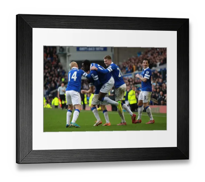 Framed Print : Everton's Seamus Coleman Scores Double: Everton 2-1 Cardiff City (15-03-2014, Goodison Park)