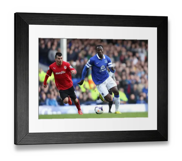 Framed Print : Battle for the Ball: Lukaku vs. Medel - Everton's Edge: Everton 2-1 Cardiff City