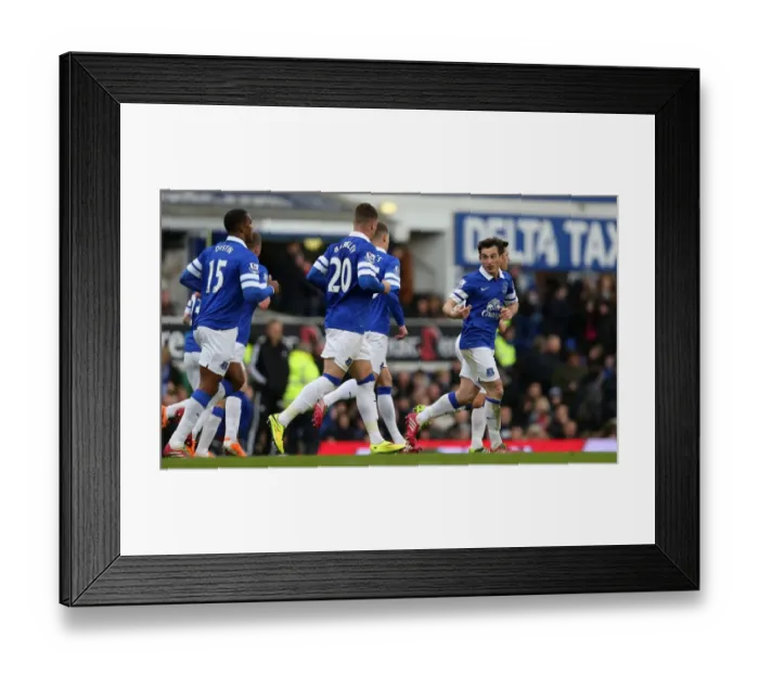 Framed Print : Thrilling Victory: Leighton Baines Scores the Game-Winning Goal for Everton Against Swansea City (22-03-2014, Goodison Park) Framed Print : Thrilling Victory: Leighton Baines Scores the Game-Winning Goal for Everton Against Swansea City (22-03-2014, Goodison Park)