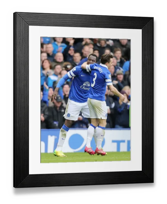 Framed Print : Double Trouble: Lukaku and Baines Unforgettable Goal Celebrations (Everton's Winning Moments, 22-03-2014) Framed Print : Double Trouble: Lukaku and Baines Unforgettable Goal Celebrations (Everton's Winning Moments, 22-03-2014)