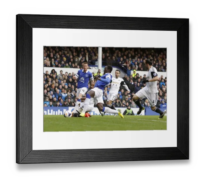 Framed Print : Romelu Lukaku Scores His Second Goal: Everton's Victory Over Swansea City (22-03-2014) Framed Print : Romelu Lukaku Scores His Second Goal: Everton's Victory Over Swansea City (22-03-2014)