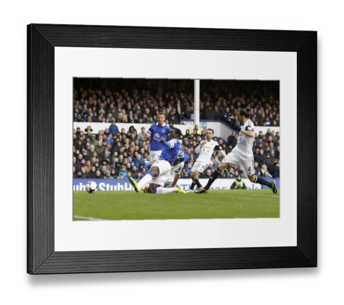 Framed Print : Romelu Lukaku Scores His Second: Everton's Thrilling 3-2 Comeback Against Swansea City (22-03-2014)