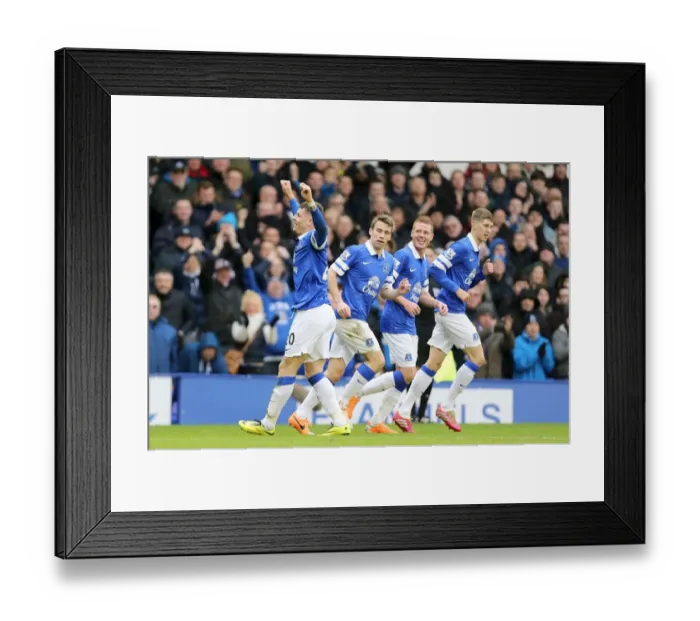 Framed Print : Ross Barkley's Thrilling Hat-Trick: Everton's 3-2 Victory over Swansea City (BPL, Goodison Park, 22-03-2014)