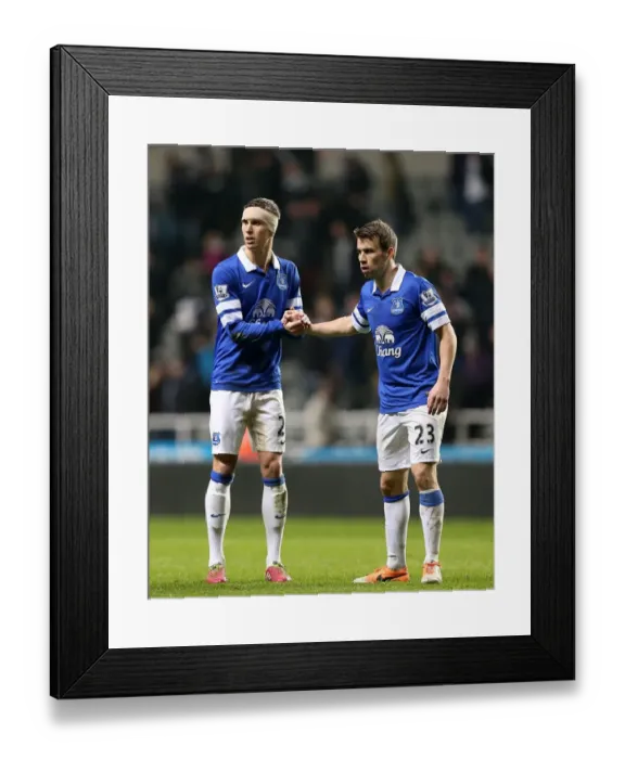 Framed Print : Everton's Triumph: Coleman and Stones Jubilant Celebration at St. James Park (Newcastle 0-3 Everton, March 25, 2014) Framed Print : Everton's Triumph: Coleman and Stones Jubilant Celebration at St. James Park (Newcastle 0-3 Everton, March 25, 2014)