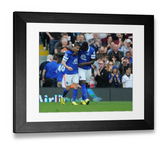 Framed Print : Mirallas and Lukaku: Celebrating Everton's Second Goal Against Fulham (30-03-2014) Framed Print : Mirallas and Lukaku: Celebrating Everton's Second Goal Against Fulham (30-03-2014)