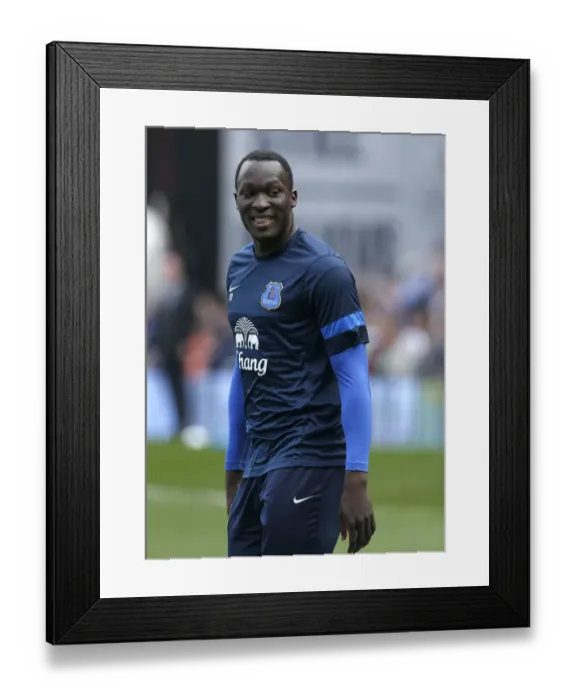 Framed Print : Romelu Lukaku's Brace: Everton's Triumph Over Fulham in Premier League (30-03-2014, Craven Cottage)