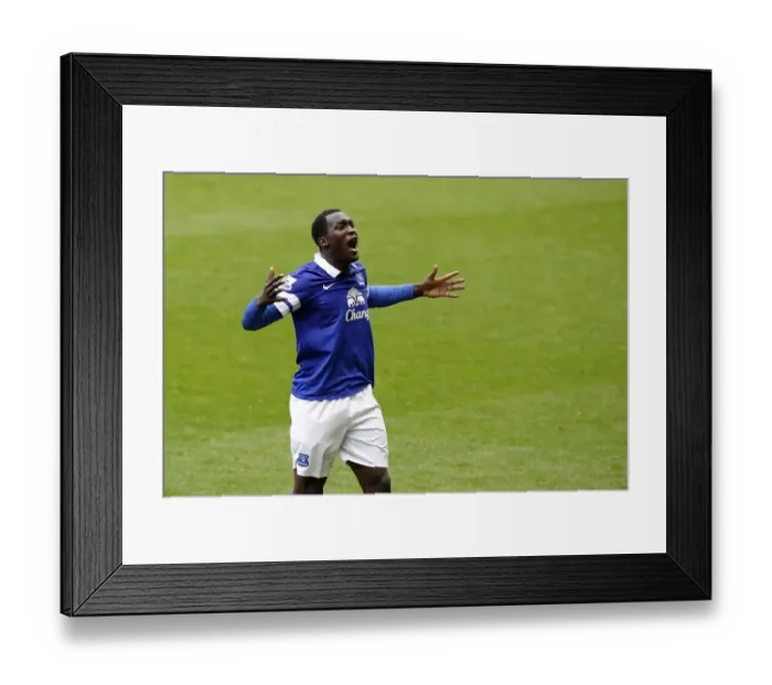 Framed Print : Romelu Lukaku's Double Strike: Everton's Triumph Over Arsenal (3-0), Barclays Premier League (06-04-2014, Goodison Park)