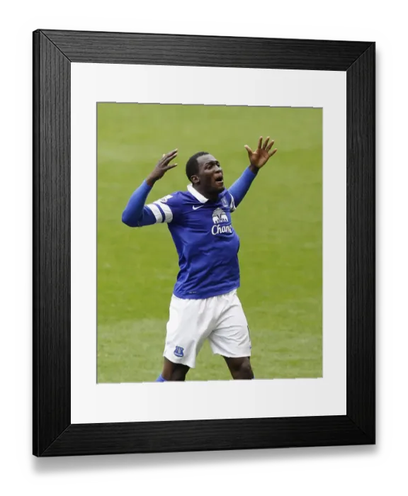 Framed Print : Romelu Lukaku's Double Strike: Everton's Glorious 3-0 Victory Over Arsenal (Barclays Premier League, Goodison Park, 06-04-2014)