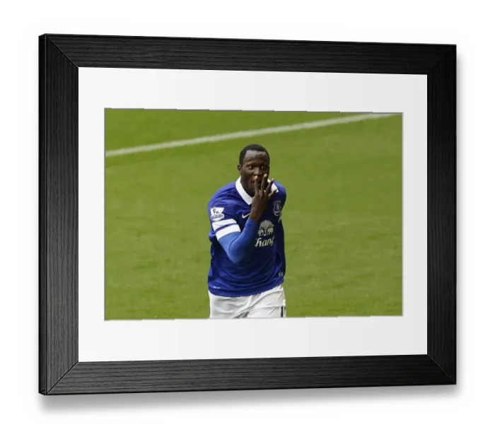 Framed Print : Everton's Romelu Lukaku: Double Strike & Glory: Everton 3-0 Arsenal (BPL, Goodison Park, 06-04-2014) Framed Print : Everton's Romelu Lukaku: Double Strike & Glory: Everton 3-0 Arsenal (BPL, Goodison Park, 06-04-2014)