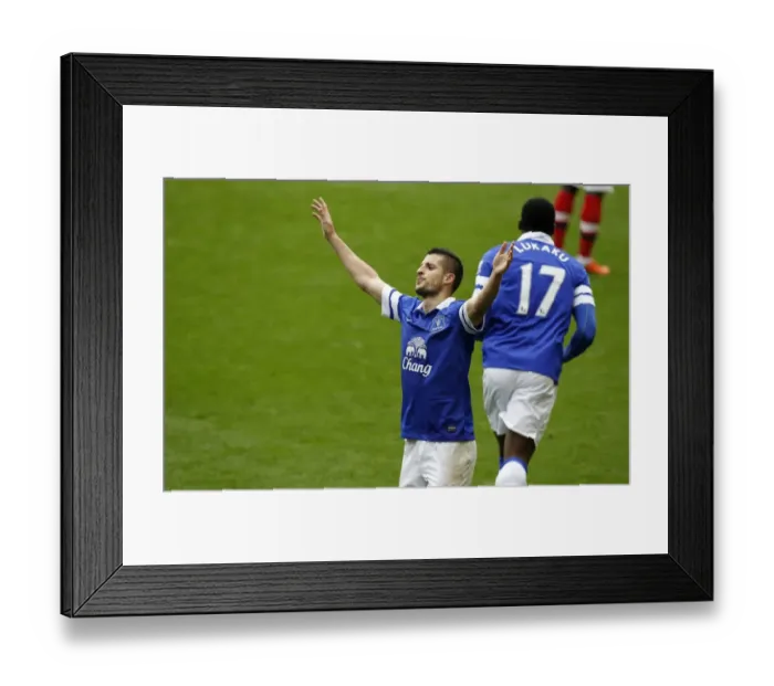 Framed Print : Mirallas's Own Goal: Everton's Triumph over Arsenal's Arteta in 3-0 BPL Victory (April 6, 2014) Framed Print : Mirallas's Own Goal: Everton's Triumph over Arsenal's Arteta in 3-0 BPL Victory (April 6, 2014)