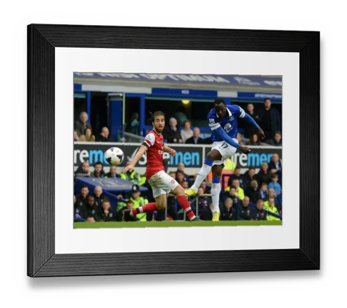 Framed Print : Lukaku's High-Stakes Shot: Everton vs Arsenal at Goodison Park, Premier League Framed Print : Lukaku's High-Stakes Shot: Everton vs Arsenal at Goodison Park, Premier League