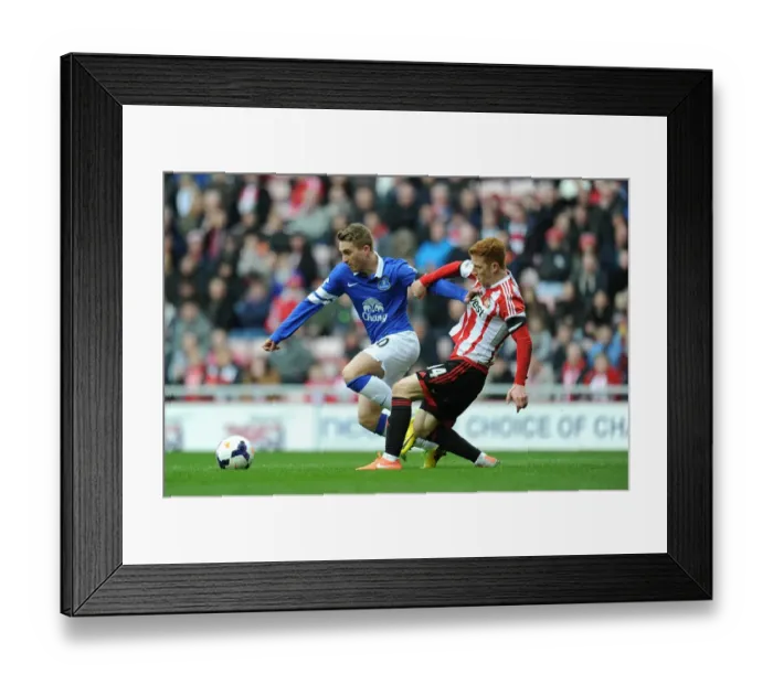 Framed Print : Deulofeu's Determination: Everton's 1-0 Edge over Sunderland (Stadium of Light, 12-04-2014)