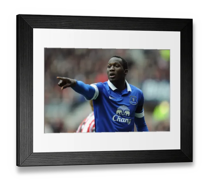 Framed Print : Romelu Lukaku Scores the Game-Winning Goal: Everton's Triumph at Sunderland's Stadium of Light (BPL: Everton 1-0 Sunderland, April 12, 2014)