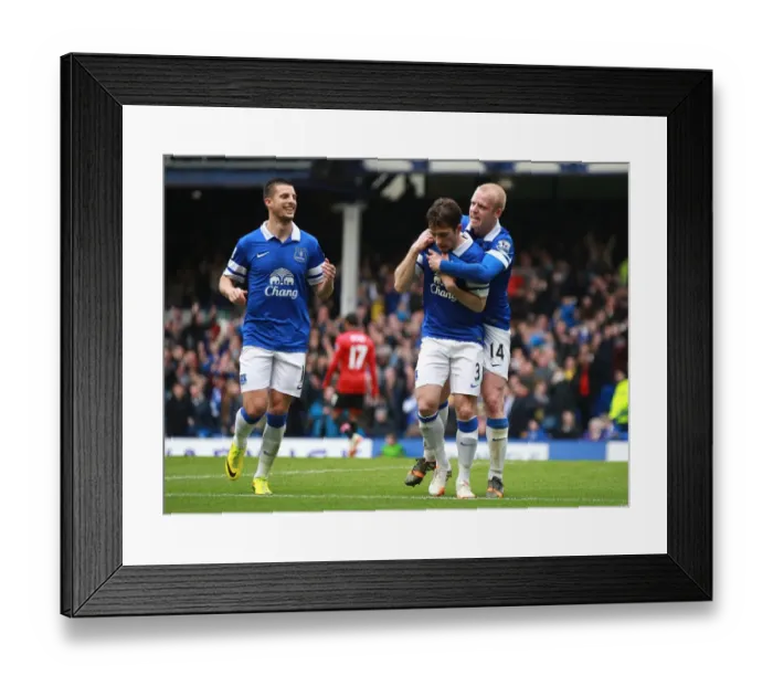 Framed Print : Leighton Baines Stunner: Everton's First Goal Against Manchester United (21-04-2014) Framed Print : Leighton Baines Stunner: Everton's First Goal Against Manchester United (21-04-2014)
