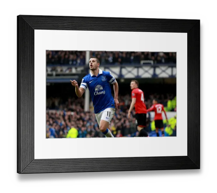 Framed Print : Mirallas's Strike: Everton Takes 2-0 Lead Over Manchester United in Premier League (April 21, 2014) Framed Print : Mirallas's Strike: Everton Takes 2-0 Lead Over Manchester United in Premier League (April 21, 2014)