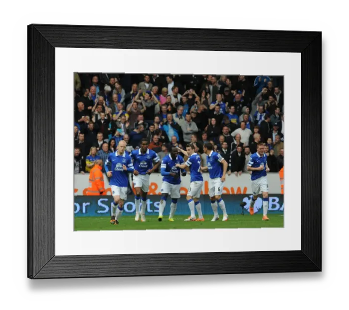 Framed Print : Everton's Romelu Lukaku Scores and Celebrates Second Goal Against Hull City in Barclays Premier League Framed Print : Everton's Romelu Lukaku Scores and Celebrates Second Goal Against Hull City in Barclays Premier League