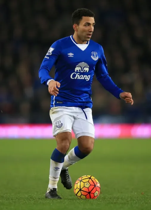 Framed Print : Aaron Lennon in Action: Everton vs. Tottenham Hotspur at Goodison Park - Barclays Premier League