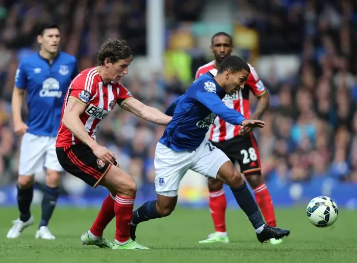 Framed Print : Aaron Lennon vs Billy Jones: Clash at Goodison Park - Everton vs Sunderland, Barclays Premier League Framed Print : Aaron Lennon vs Billy Jones: Clash at Goodison Park - Everton vs Sunderland, Barclays Premier League