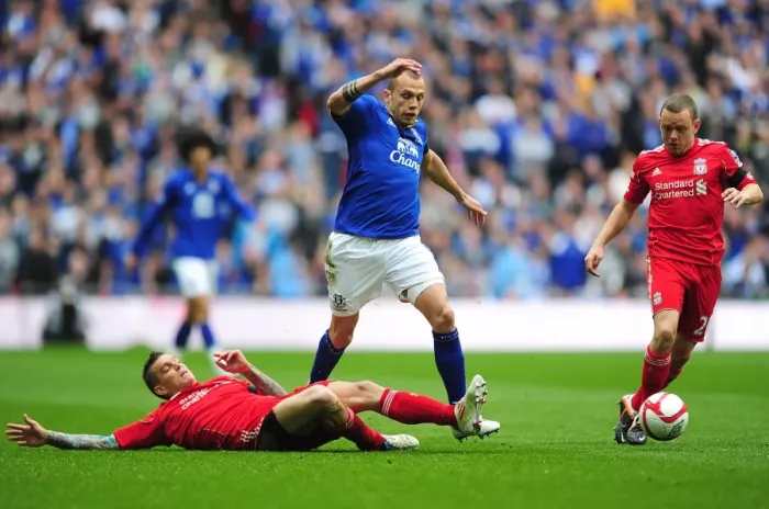 Framed Print : Agger Denies Heitinga: Intense Rivalry at the FA Cup Semi-Final - Liverpool vs. Everton (2012) Framed Print : Agger Denies Heitinga: Intense Rivalry at the FA Cup Semi-Final - Liverpool vs. Everton (2012)