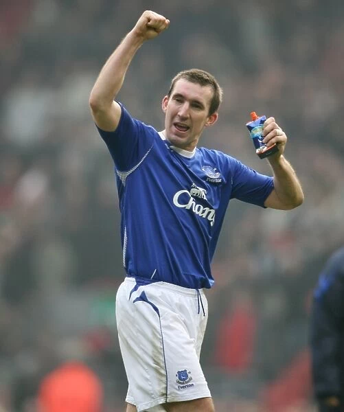 Alan Stubbs celebrates at the end of the game