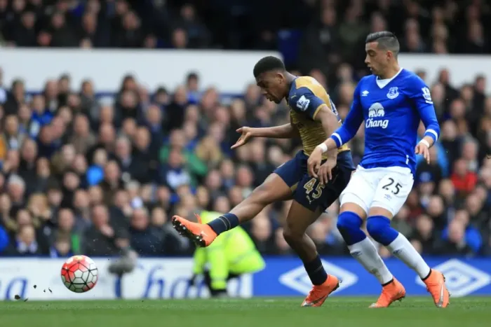 Framed Print : Alex Iwobi Scores the Unforgettable Goal: Everton vs. Arsenal (Premier League, Goodison Park) Framed Print : Alex Iwobi Scores the Unforgettable Goal: Everton vs. Arsenal (Premier League, Goodison Park)